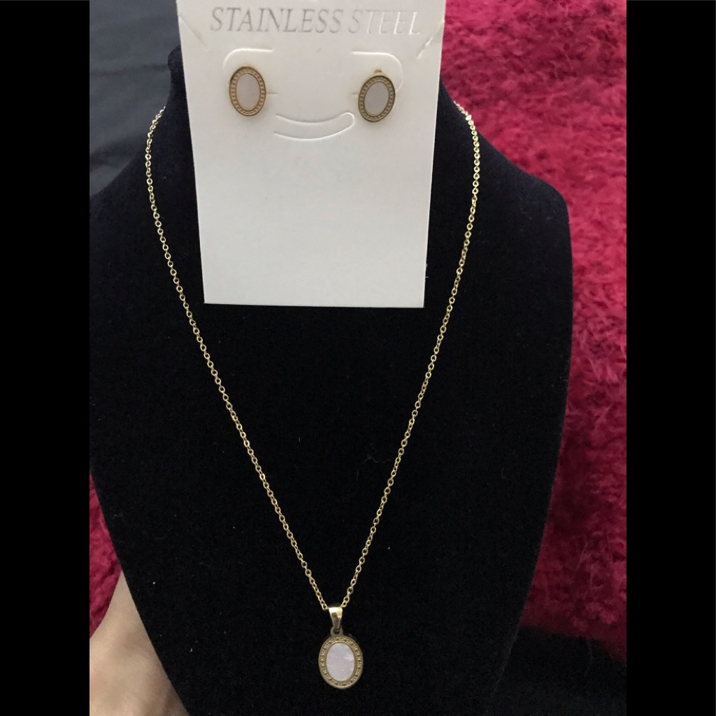 Stainless Steel Necklace And Earrings